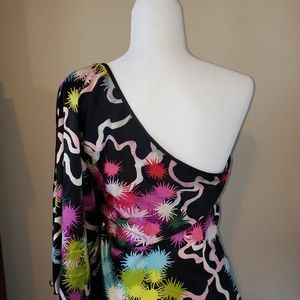 One Sleeve Silk Top